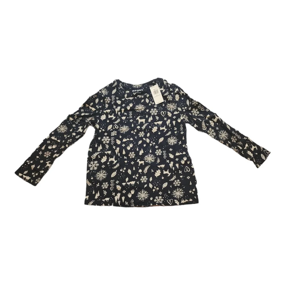 NWT Old Navy Toddler Snowflake Long Sleeve Shirt 4T